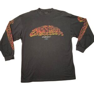 Balenciaga Graffiti Logo Long Sleeve Shirt Size 2 M/L Offshore Vintage Style